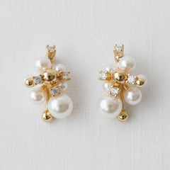 Pearl Cluster Drop Earrings