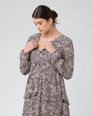 Florence Layered Dress Black / Dusty Pink