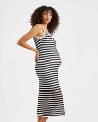 Diana Crochet Dress Black / White