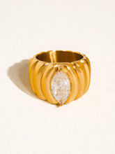 Ambré 18K Gold Non-Tarnish Marquise CZ Statement Ring: Yellow Gold