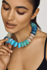 Chunky Rainbow Necklace in Turquoise