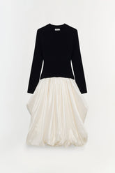 Kenlie Taffeta Knit Midi Dress