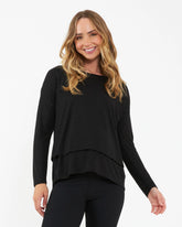 Jazmin Long Sleeve Nursing Top Black