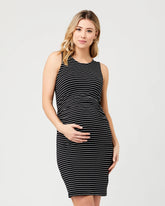 Mia Sleeveless Nursing Dress Black / Flint