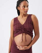 Misha Rib Knit Tank Maroon