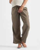 Indi Wide Leg Linen Pant Olive