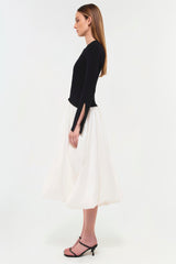 Kenlie Taffeta Knit Midi Dress
