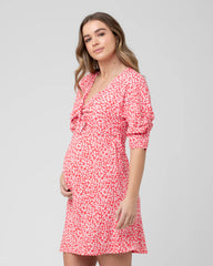 Harriet Tie Front Dress Red / Lilac