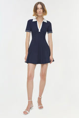 Page Knit Polo Mini Dress