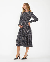 Izzie Tiered Dress Midnight / Mocha