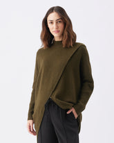 Hallie Cross Over Knit Khaki