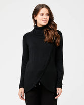 Cowl Neck Nursing Knit Black