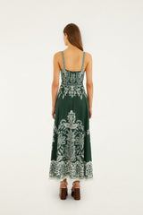 Dark Green Miranda Buckles Maxi Dress