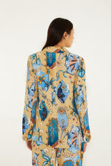 Sand Mystical Notched Lapel Blazer