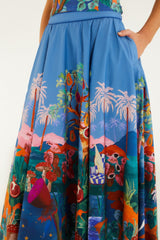 Multicolor Dream Landscape Midi Skirt