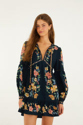 Dark Blue Maira Floral Mini Dress
