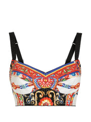 Carretto-print poplin top