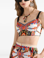 Carretto-print poplin top