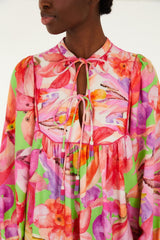 Multicolor Artsy Flora Mini Dress