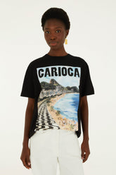 Black Landscape Carioca Relaxed T-Shirt