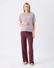 Cindy Rib Pant Maroon