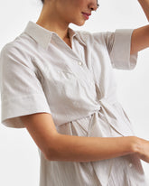 Bronte Tie Up Dress Natural /White