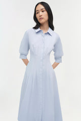 Jazz Cotton Pintuck Midi Dress