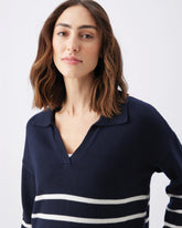 Lori Nursing Knit Navy / White