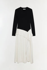 Ornella Knit Satin Midi Dress