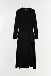 Ornella Knit Satin Midi Dress