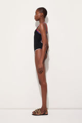 Swimsuit with Printed Trim