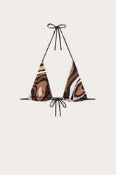 Marmo Print Triangle Bikini Top