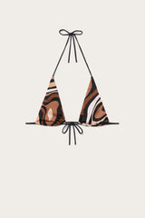Marmo Print Triangle Bikini Top