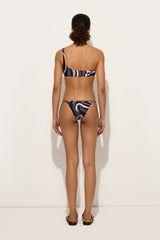 Marmo Print Asymmetrical Bikini Top