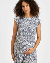 Edie Nursing Dress Washed Indigo / White