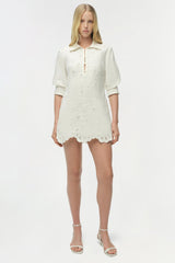 Freya Embroidered Linen Mini Dress