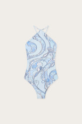 Orchidee Print Cross-Strap Swimsuit