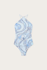 Orchidee Print Cross-Strap Swimsuit