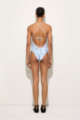 Orchidee Print Cross-Strap Swimsuit