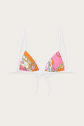 Orchidee Print Triangle Bikini Top