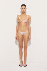 Orchidee Print Triangle Bikini Top