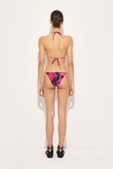 Orchidee Print Triangle Bikini Top