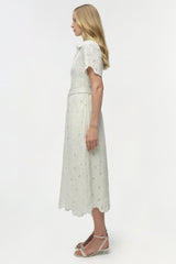 Audria Belted Linen Midi Dress