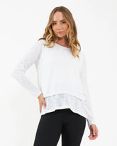 Jazmin Long Sleeve Nursing Top White