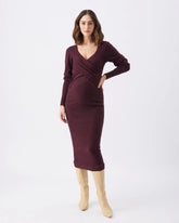 Heidi Nursing Knit Dress Burgundy