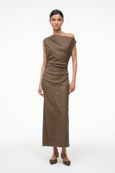 Phare Leather Dress | Truffle