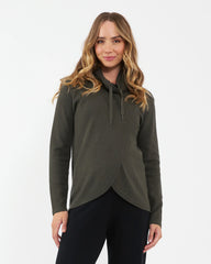 Cassie Cross Over Nursing Knit Khaki