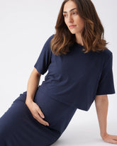 Ivy Rib Nursing Dress Navy