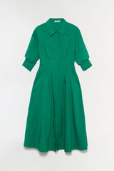 Jazz Cotton Pintuck Midi Dress