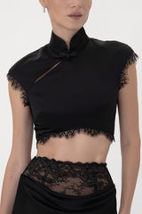 Lila Satin Top